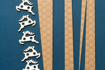 reindeers with stars and striped paper background