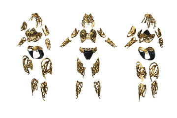 3D rendering, 3D illustration, female ornamental elvish armor on an isolated white background