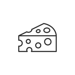 Cheese icon. Swiss cheese with holes isolated on white background. Vector illustration 