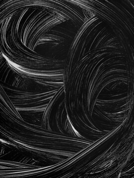 White Foam on Black Table Abstract Overhead