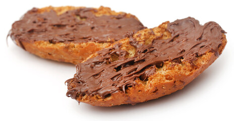 Toast biscuit with chocolate cream