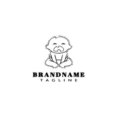 baby face character logo flat icon design template black isolated vector illustration