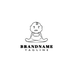 baby face character logo cartoon icon design template cute isolated vector illustration
