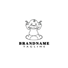 baby face character logo cartoon icon design template black isolated cute illustration