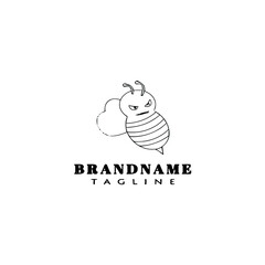 bee logo icon design template black isolated vector illustration