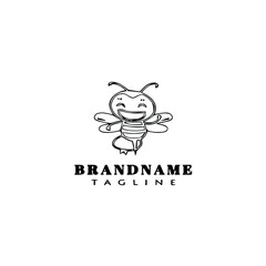 Fototapeta premium unique bee logo icon design template cartoon cute isolated vector illustration