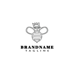 unique bee logo icon template cute isolated vector illustration