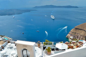 View of the Aegean Sea from Fira Santorini