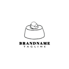 brownie logo cartoon design symbol icon black isolated vector