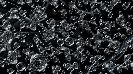 Splash water under space ship background. 3D illustration. 3D CG.3D high quality rendering.