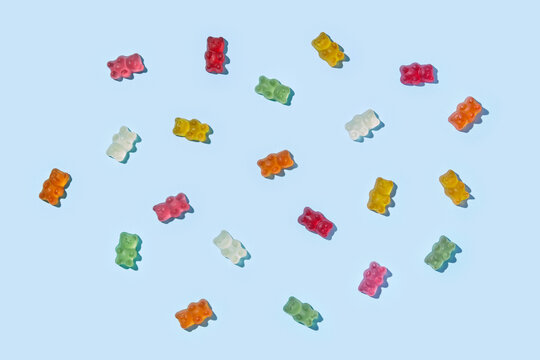 Scattered gummy bears