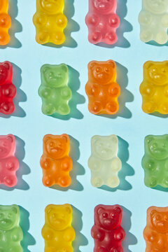 Closeup pattern of cute jelly bears