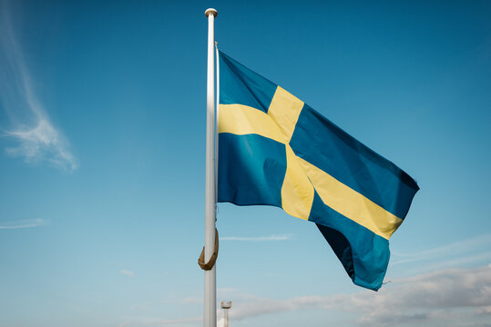 Swedish flag in blue sky