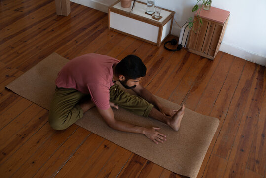 Asana yoga practice with cork blocks