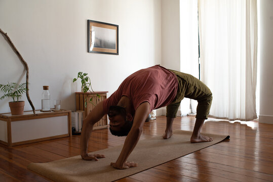 Asana yoga practice with cork blocks