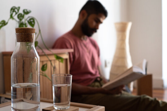 Man reading in the house