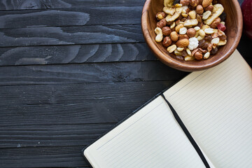 breakfast cereals organic healthy food wooden background