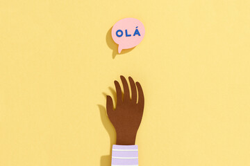 Speech Bubble with the Word 'Ola'