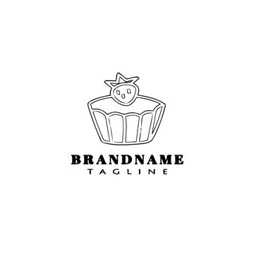 cupcake logo cartoon icon design template black isolated vector illustration