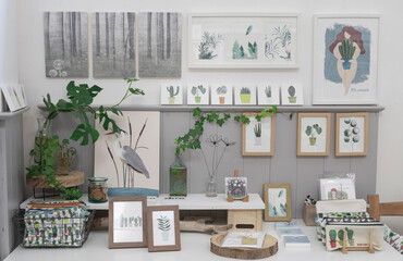 Handmade Illustrations On The Wall In Artsy Studio