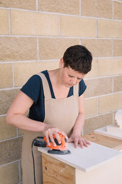 Young Artist Preparing Canvas For Painting