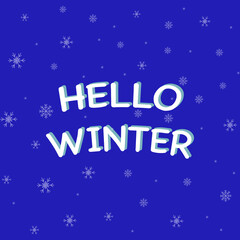 Hello winter banner with snow	

