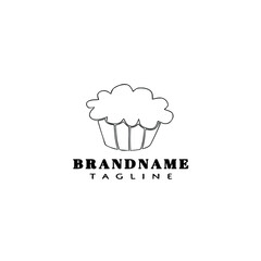 cupcake logo cartoon icon simple template black isolated vector illustration