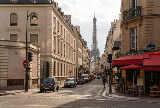 View Of Street And Eiffel Tower