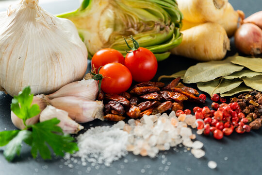Fresh ingredients tabletop
