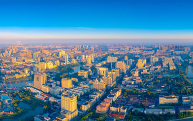 Morning scenery of Nantong City, Jiangsu Province