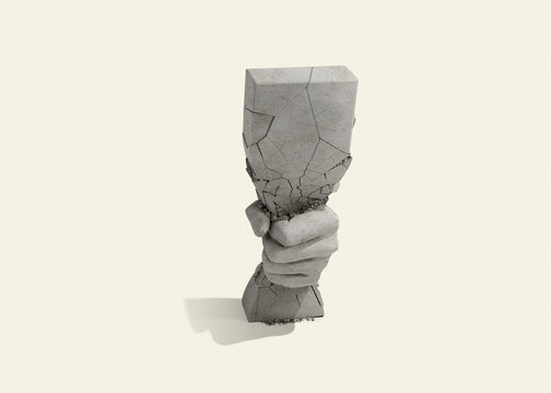Concrete hand squeezing stone