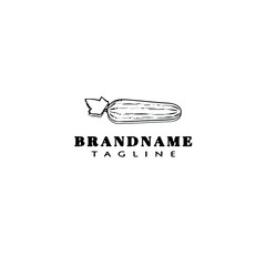 cucumber cartoon logo template icon design black isolated vector illustration