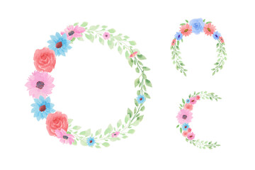 Flowers Wreath Watercolor