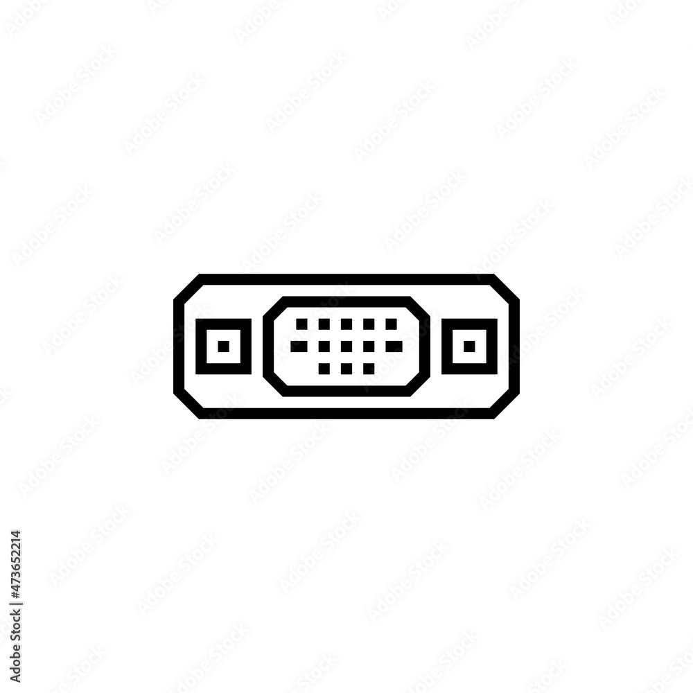 Poster vga port vector icon. computer component icon outline style. perfect use for logo, presentation, web
