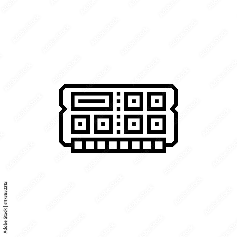 Poster ram vector icon. computer component icon outline style. perfect use for logo, presentation, website,