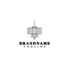 chandelier logo cartoon template icon design black isolated vector cute
