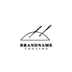 Fototapeta premium needle logo cartoon icon design template black isolated vector illustration