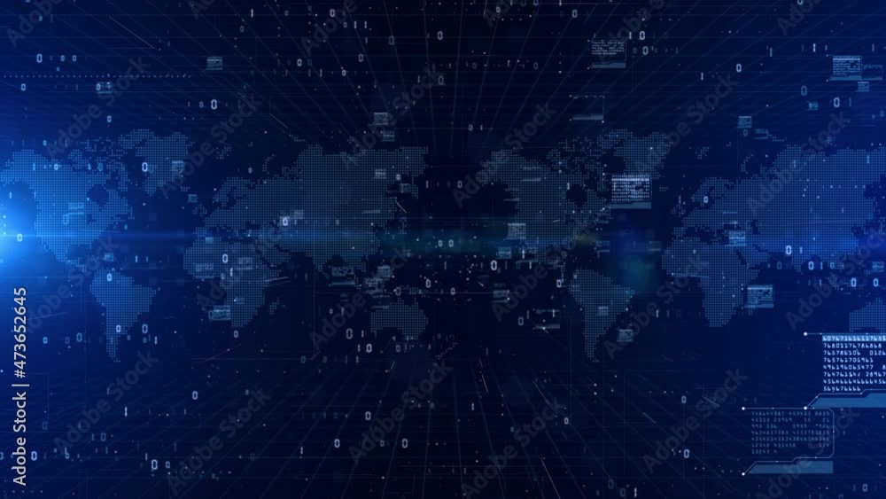 Poster digital cyberspace and digital data network connections. high-speed connection and data analysis, te
