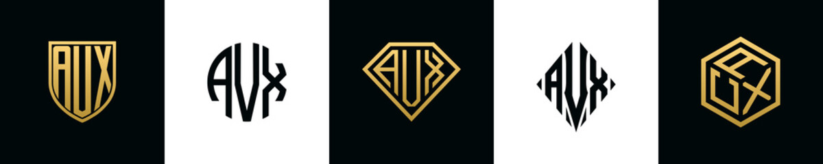 Initial letters AVX logo designs Bundle