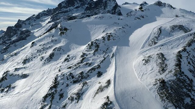 Snowy mountains ski sope