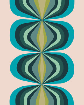 Bold Geometric Art In Green And Blue Tones