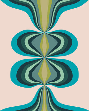 Free Flowing Abstract Pattern In Blue And Green