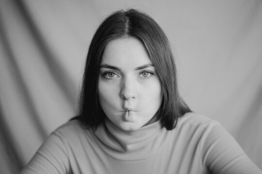 Woman Making Fish Face