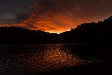 Fototapeta premium Chicabal Lagoon San Martín Sacatepéquez, Quetzaltenango, Guatemala