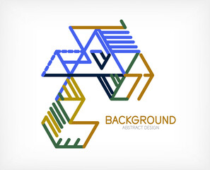 Fototapeta premium Abstract background. Color lines on white background. Linear abstract composition. Techno or business concept for wallpaper, banner, background, landing page