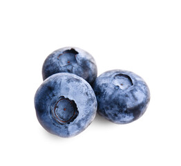 Obraz premium Tasty ripe bilberries on white background