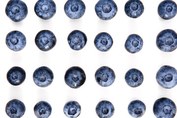 Tasty ripe bilberries on white background