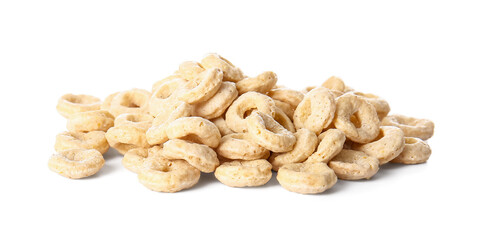 Cereal rings isolated on white background