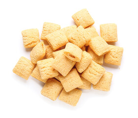 Corn pillows on white background