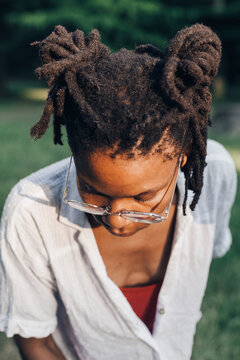 Portrait of a woman in the park